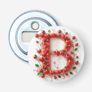 Décapsuleur Alphabet Créatif Lettre B avec Formes de Cœur