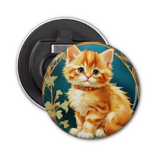 Décapsuleur Alphonse Mucha Art Nouveau Chat (Devant)