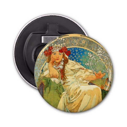 Décapsuleur Alphonse Mucha Art Nouveau Princesse Hyacinth (Devant)