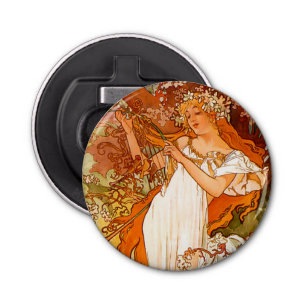 Décapsuleur Alphonse Mucha Printemps Art Nouveau