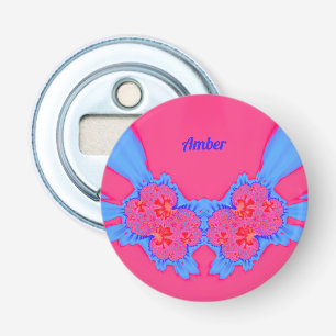 Décapsuleur AMBER ~ Bleu rose 3D fractal ~ Ouverture de boutei