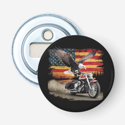 Décapsuleur American Flag Mocycle Tshirt USA Flag Bike Ret (Devant)