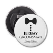 Décapsuleur Amusants Groomsman Mariage Favor Black Cravate Tux (Devant)