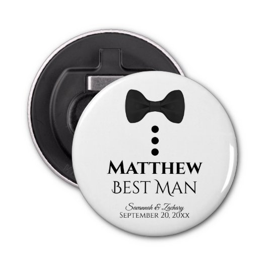 Décapsuleur Amusants Meilleur Mariage Homme Faveur Black Bow C (Devant)