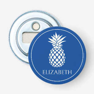 Décapsuleur Ananas personnalisé bleu et blanc