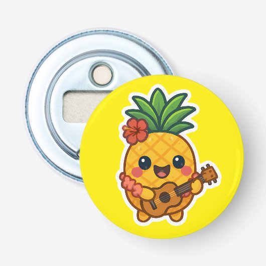 Décapsuleur Ananas souriant Kawaii - Tropical (Devant)