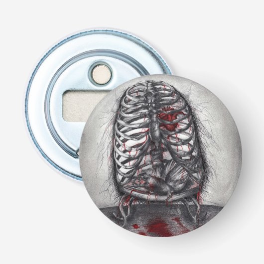 Décapsuleur Anatomie de cage vide Cœur Surréalisme Art d'horre (Devant)
