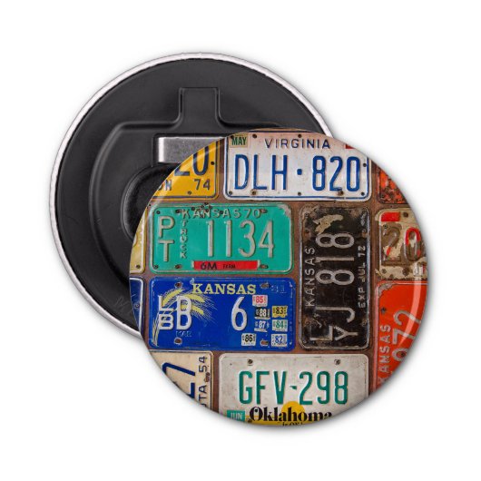 Décapsuleur Ancienne collection de plaques de licence (Devant)