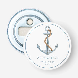 Décapsuleur Ancre Bleu vintage avec corde Personnalisée