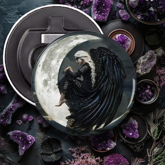 Décapsuleur Ange gothique assis sur la Lune