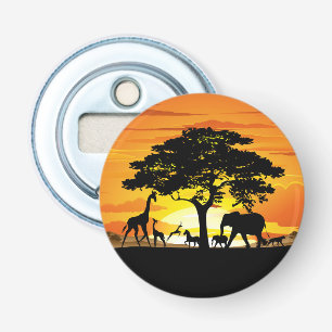 Décapsuleur Animaux sauvages sur le coucher de soleil de la sa