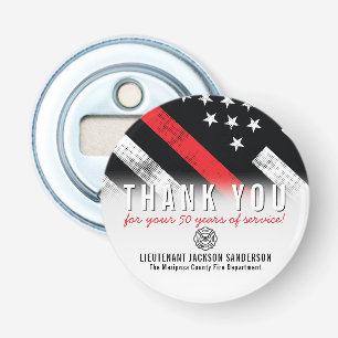 Décapsuleur Anniversaire de la retraite des pompiers Ligne rou