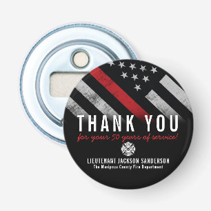 Décapsuleur Anniversaire de la retraite des pompiers Ligne rou