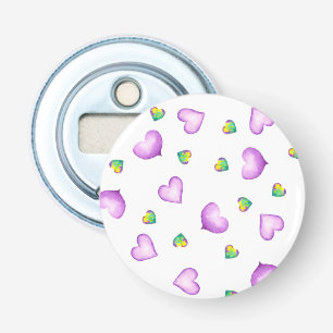 Décapsuleur Anniversaire romantique du coeur mauve