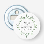 Décapsuleur Aquarelle botanique de la verdure d'olive (Devant)