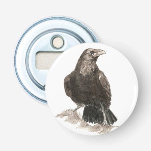 Décapsuleur Aquarelle Corbeau Oiseau Nature Art