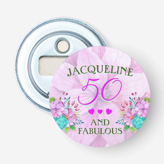 Décapsuleur Aquarelle Floral 50 et Fabulous (Devant)