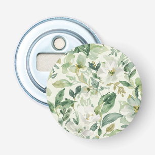 Décapsuleur Aquarelle florale verte botanique feuilles nature