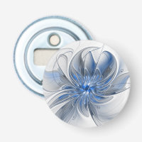 Aquarelle gris bleu Abstrait Fractal Art Flower