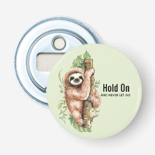 Décapsuleur Aquarelle mignonne Sloth & Feuilles tropicaux