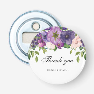 Décapsuleur Aquarelle rose violet Floral Mariage Merci