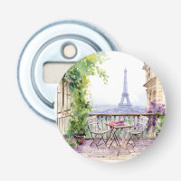 Aquarelle Tour Eiffel Paris Café français