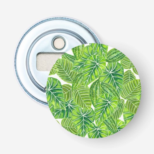Décapsuleur Aquarelle tropicale feuille design motif (Devant)