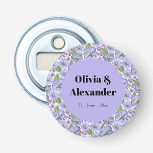 Décapsuleur Aquarelle Violettes Violettes & Motif Floral