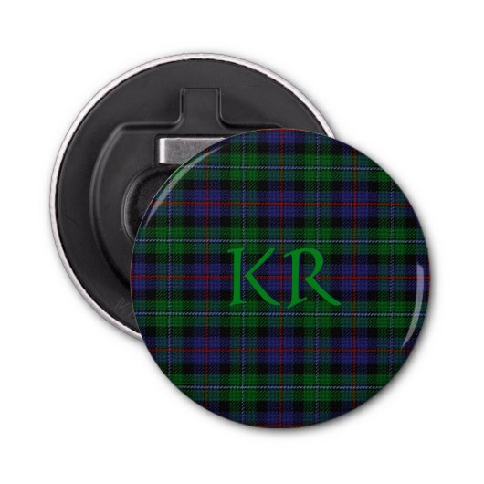 Décapsuleur Argyll District Tartan avec monogramme / initiales (Devant)