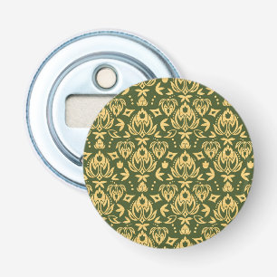 Décapsuleur Arrière - plan floral en bois de motif de damass