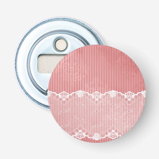Décapsuleur Arrière - plan rose et blanc avec la dentelle (Devant)