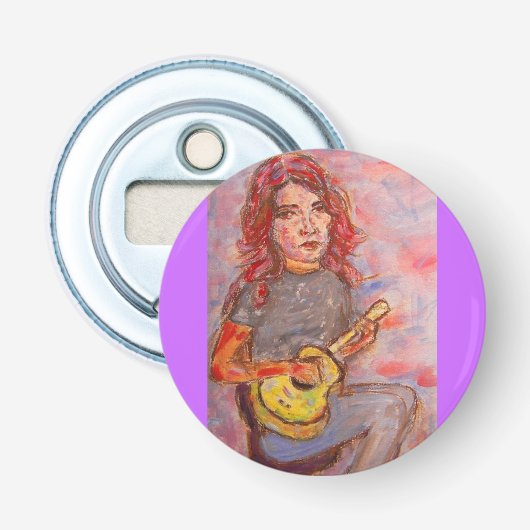 Décapsuleur art de fille d'ukulélé (Devant)