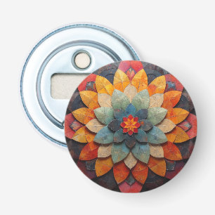 Décapsuleur Art de mandala fleur texturée