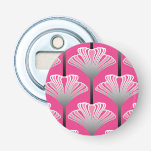 Décapsuleur Art déco Lily, Fuchsia rose et gris argenté
