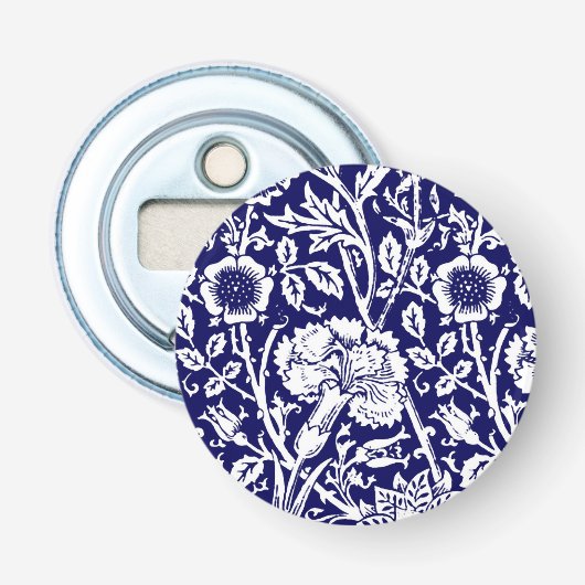 Décapsuleur Art Nouveau Carnation Damask, Navy et Blanc (Devant)