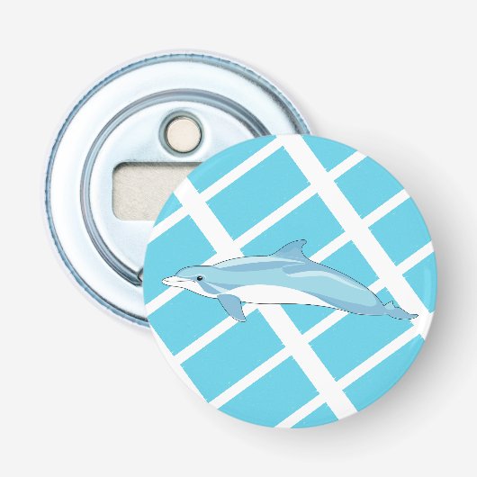 Décapsuleur Art Océanique Minimaliste Dauphin Bleu (Devant)