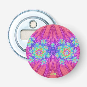 Décapsuleur ASHA ~ Corail rose Bleu et Vert 3D fractal ~