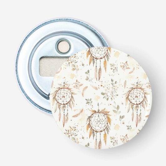 Décapsuleur Attrape-rêves plumes Boho crème (Devant)