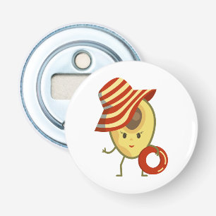 Décapsuleur Avocado beach girl avec casquette de soleil et ann