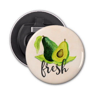 Décapsuleur Avocado vert frais Fruit à vie fixe dans l'aquarel