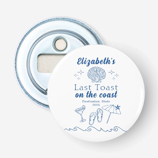 Décapsuleur Bachelorette Beach Party Dernier Toast Sur La Côte (Devant)