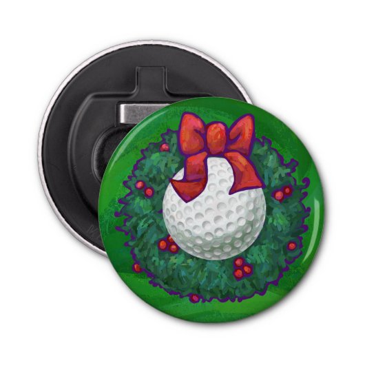 Décapsuleur Ball de golf Fer de Noël en vert (Devant)