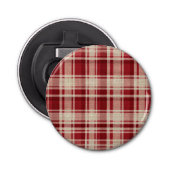 Décapsuleur Bandes Plaid Crème Rouge (Devant)