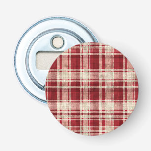 Décapsuleur Bandes Plaid Crème Rouge