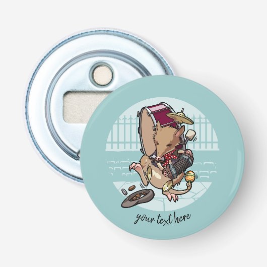 Décapsuleur Bandicoot de dessin animé d'une bande d'hommes (Devant)