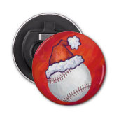 Décapsuleur Baseball avec Santa Hat sur Rouge (Devant)