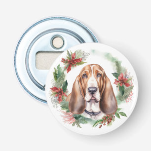 Décapsuleur Basset Hound Festive Wreath de Noël Pup