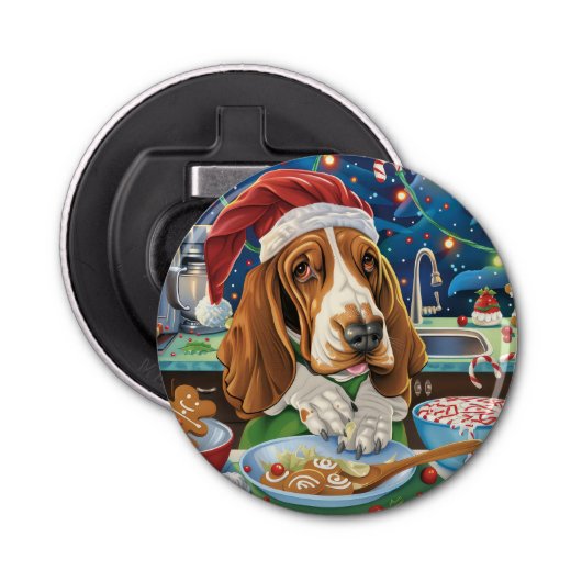 Décapsuleur Basset Hound Gîtes : Noël festif (Devant)