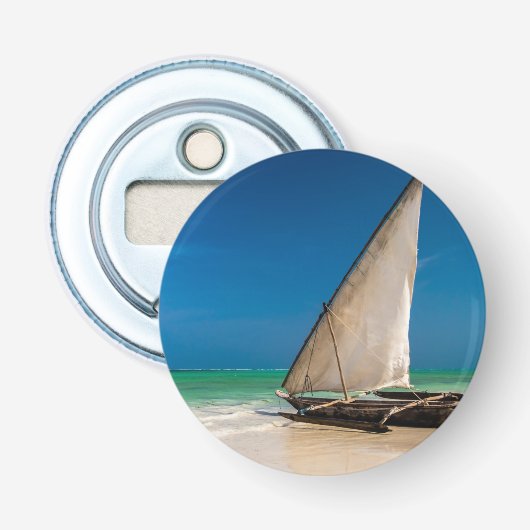 Décapsuleur Bateau de pêche traditionnel sur la plage (Devant)
