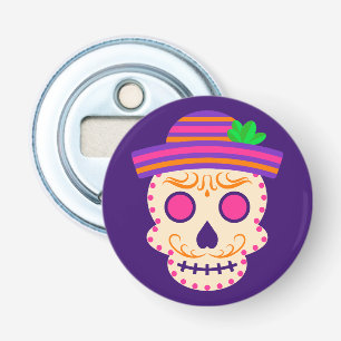 Décapsuleur Beau crâne avec Sombrero Día de los Muertos